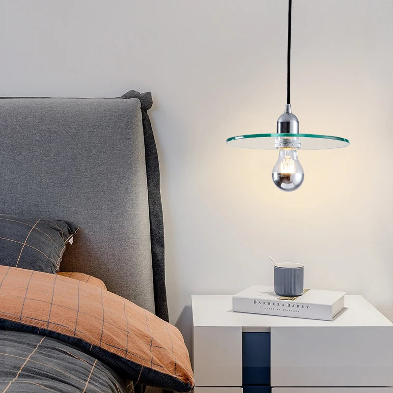 Minimalist retro UFO glass chandelier for cafés and restaurants