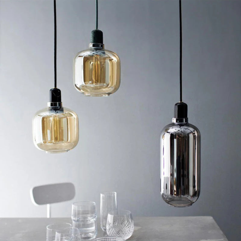 Creative retro Danish glass chandelier for a Nordic atmosphere