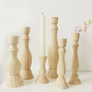 rustic retro wooden candlesticks for wedding party and crafts