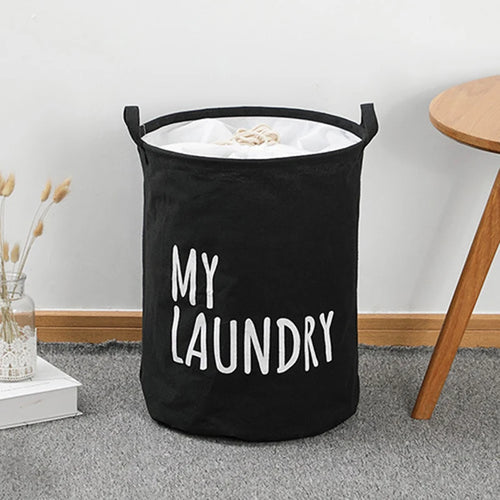 foldable waterproof linen and cotton laundry basket large capacity - vue 5 sur 8