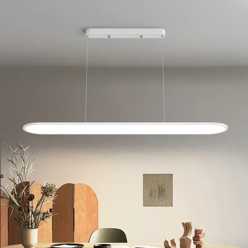 Modern minimalist LED pendant light in wrought iron for bar