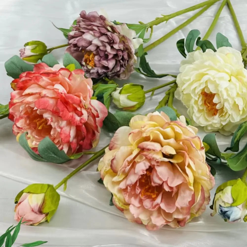 Retro silk peony flowers for wedding party decoration accessories