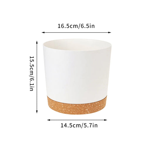 Large circular plastic indoor plant pot with drainage and tray - vue 16 sur 15