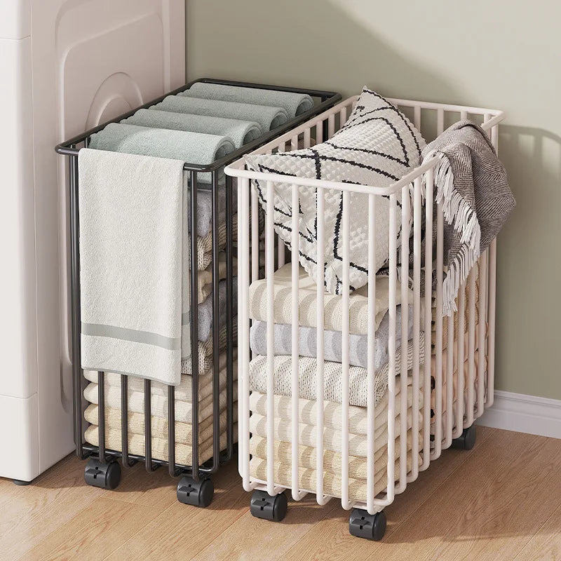 portable rolling laundry basket for dirty clothes