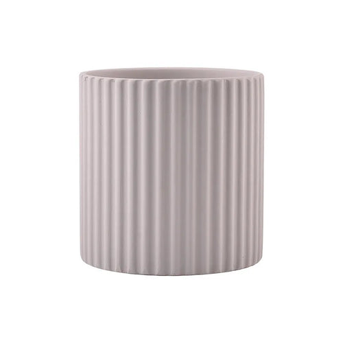 ceramic flower pot vertical lines for indoor plants - vue 17 sur 23