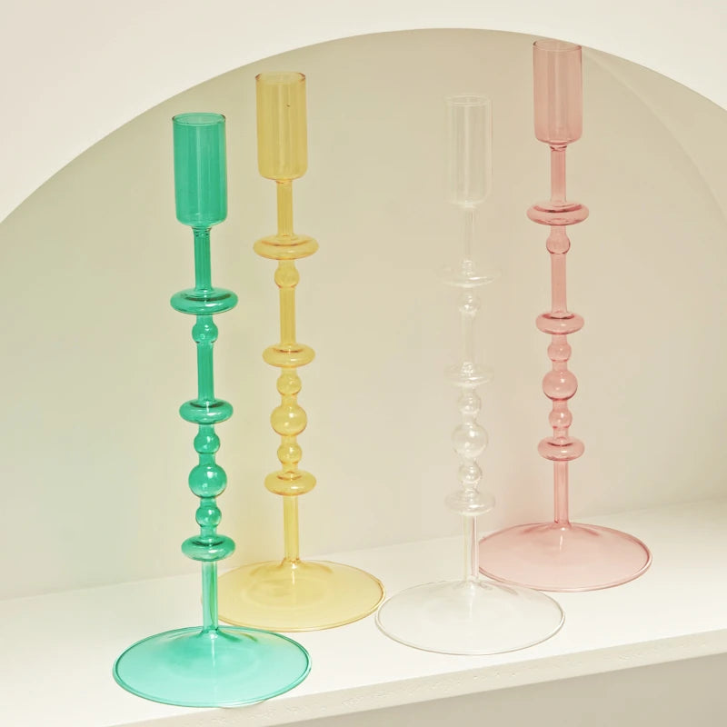Glass candle holder for creative and elegant interior decoration