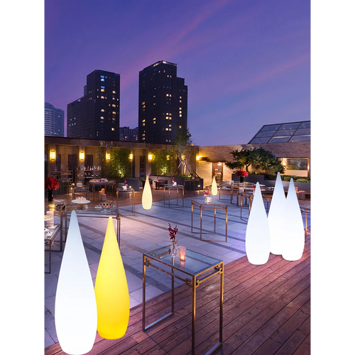 Waterproof solar garden floor lamp with water drop shape - vue 6 sur 14
