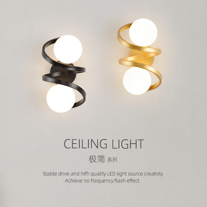 Modern glass LED wall light for loft and mirror front - vue 6 sur 10