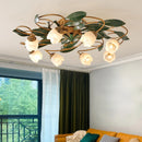 French vintage floral copper ceiling lantern for bedroom and living room