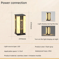 Decorative solar outdoor lamp with marble effect for garden