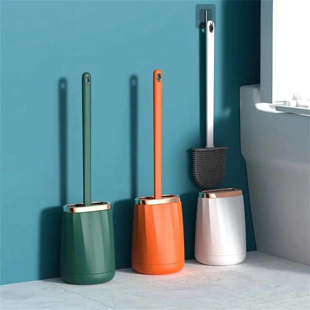 Multi-purpose silicone bathroom brush set