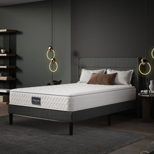 Spring Mattress, Cold Foam Double Mattress, with Spring Core &amp; Quilted Microfiber Cover, Ideal for Stomach Sleepers, Height 25cm - vue 3 sur 6