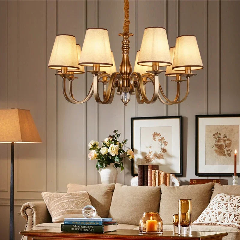 Classic American LED chandelier for elegant rustic decor