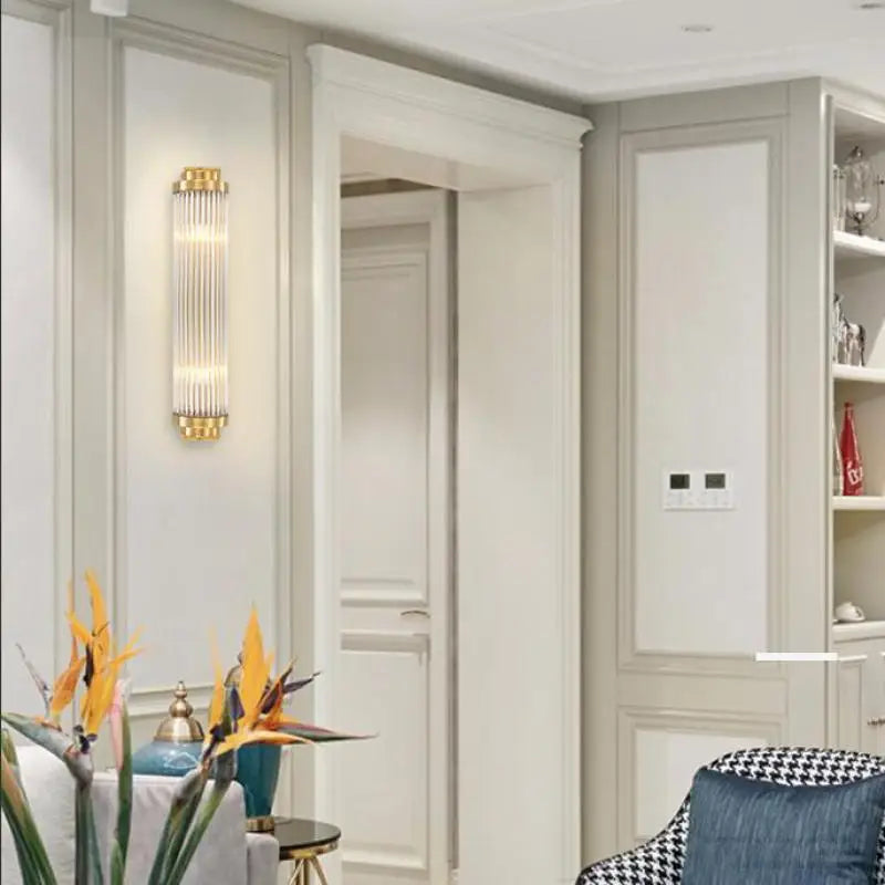 Modern glass wall light with Tiffany crystal and designer lighting