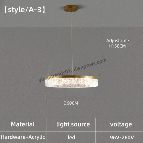 Modern circular ring chandelier for interior decoration - vue 10 sur 11