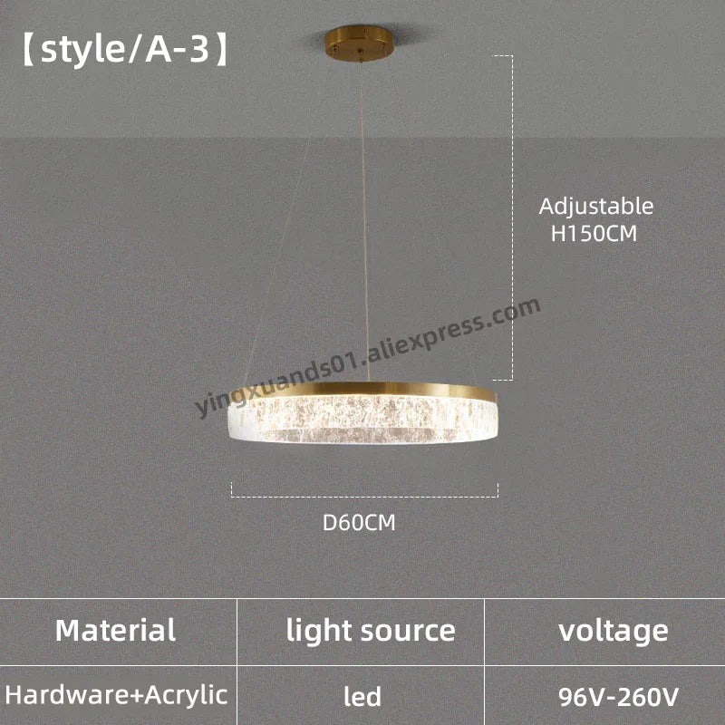 Modern circular ring chandelier for interior decoration - vue 9 sur 11