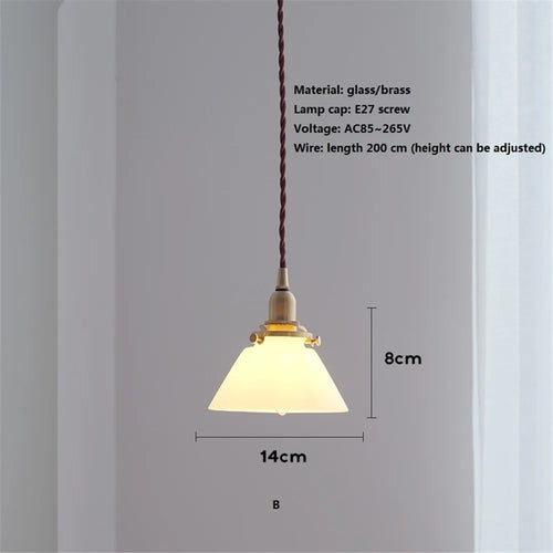 Retro glass and brass pendant light for interior decoration - vue 9 sur 10