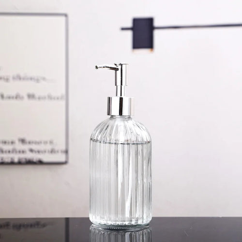 portable glass liquid soap dispenser for bathroom - vue 11 sur 17