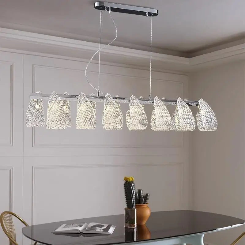 Minimalist floral glass chandelier for modern interiors
