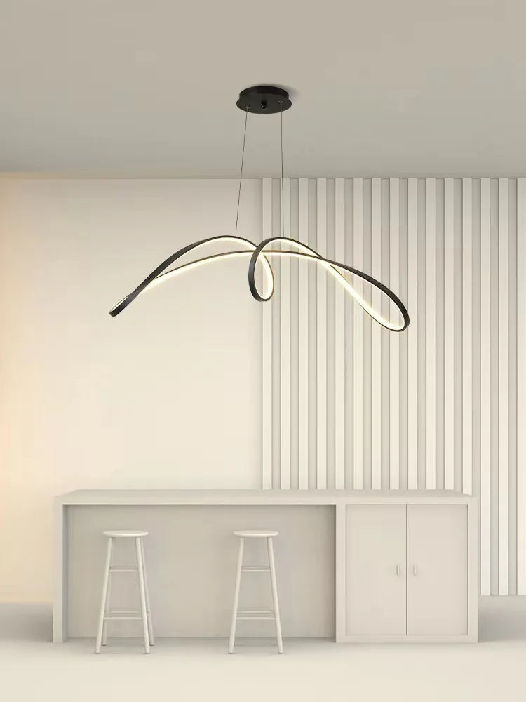 Aluminium butterfly-shaped chandelier with LED lighting - vue 4 sur 8