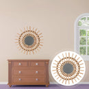 decorative rattan hanging mirror for rural home