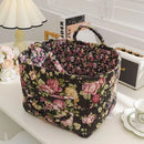 Pastoral style washable fabric storage basket stackable multi-use