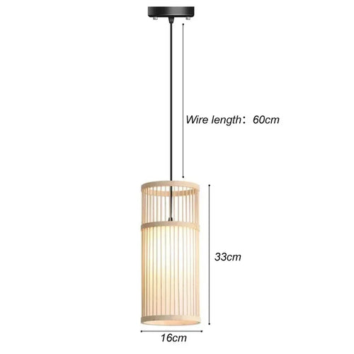 Chinese style hand-woven bamboo chandelier - vue 22 sur 30