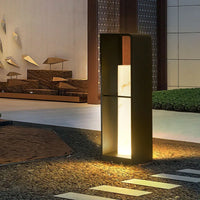 Luxury solar LED garden lamp with waterproof marble finish
