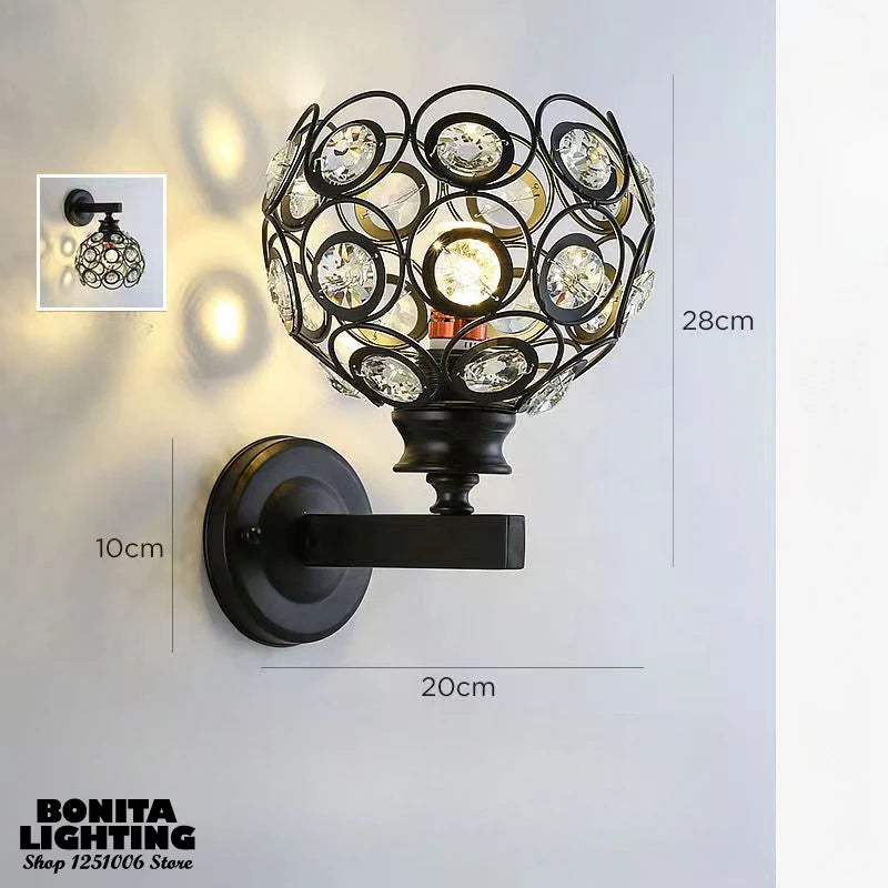 European style crystal wall light with brilliant diamond cut art deco - vue 6 sur 17