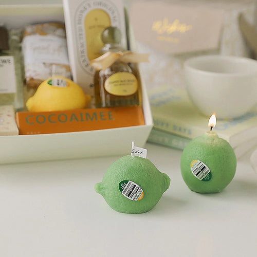 handmade decorative lemon candle scented gift for birthday - vue 7 sur 10