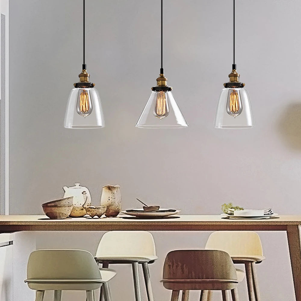modern glass pendant light for elegant interior decoration - vue 4 sur 12