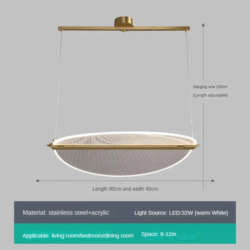 Adjustable rectangular acrylic chandelier for creative lighting - vue 12 sur 12