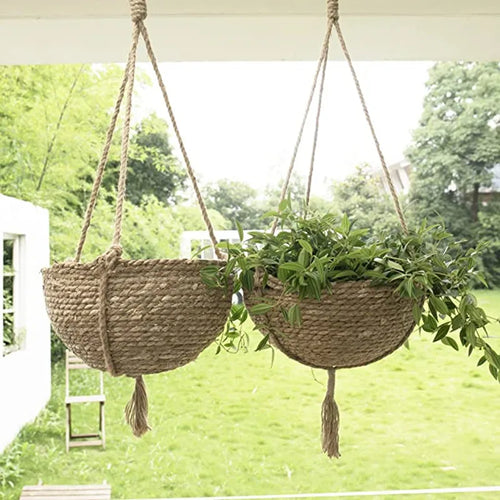 seagrass hanging baskets for home and garden decor - vue 2 sur 9