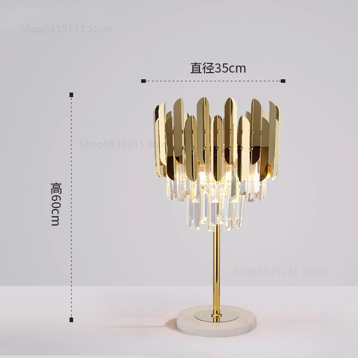 Post-modern nordic luxury gold crystal LED floor lamp