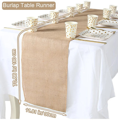 Rustic country style linen table runner - vue 8 sur 11