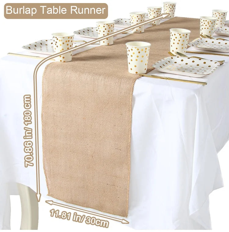 Rustic country style linen table runner - vue 7 sur 11