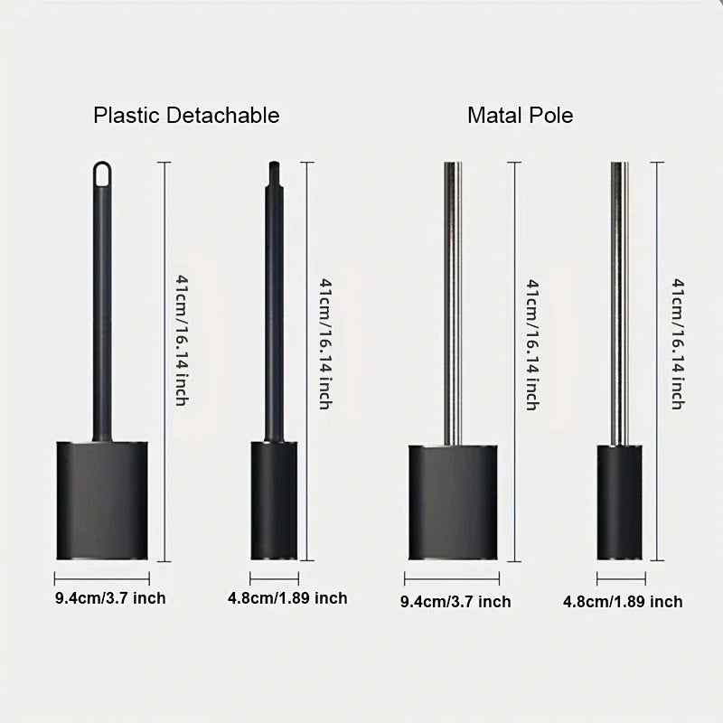 Luxury toilet brush in metal and plastic with removable holder - vue 5 sur 8