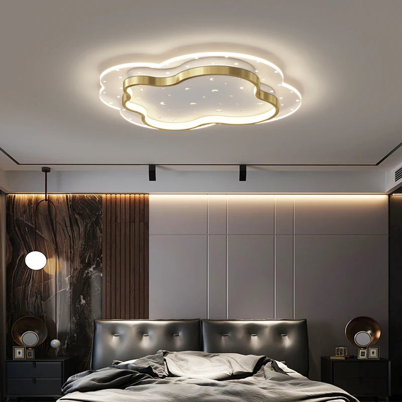Modern romantic star recessed LED ceiling light for children - vue 4 sur 12