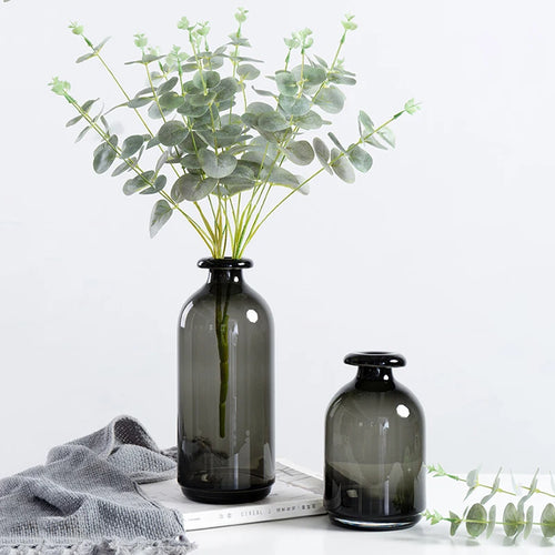 Nordic glass vase for flowers modern interior decoration - vue 5 sur 8