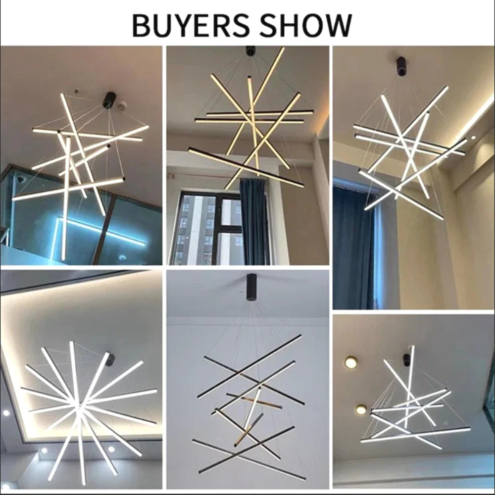 Modern Design Simple LED Ceiling Light, Penthouse Lobby Duplex Corridor Hotel Lobby Living Room Ceiling Decoration Chandelier - vue 5 sur 9