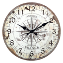retro compass pattern wooden wall clock silent decoration
