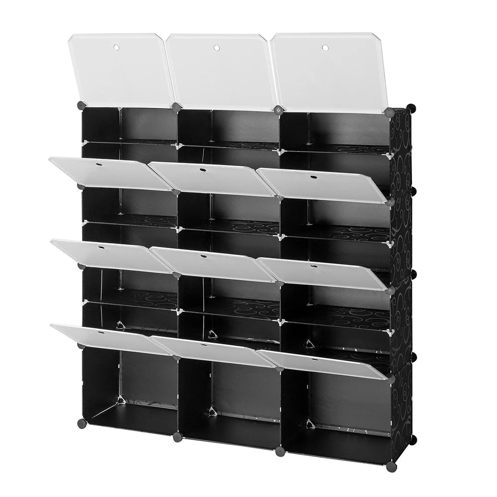 7-Tier Portable 42 Pair Shoe Rack Organizer 21 Grids Tower Shelf Storage Cabinet Stand Expandable for Heels, Boots, Slippers, Bl - vue 3 sur 6