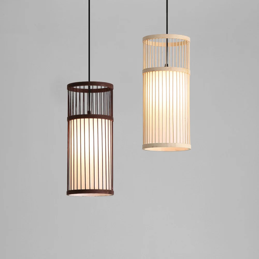 Handwoven bamboo rattan pendant light - vue 2 sur 8