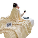 Thick soft fleece throw solid colour for bed