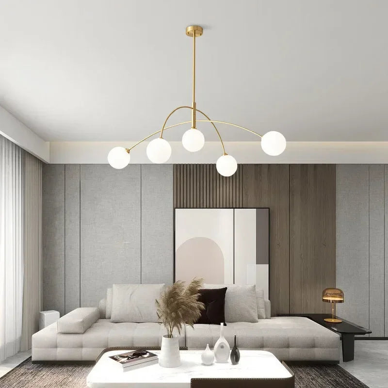 Modern magic bean milk glass pendant light