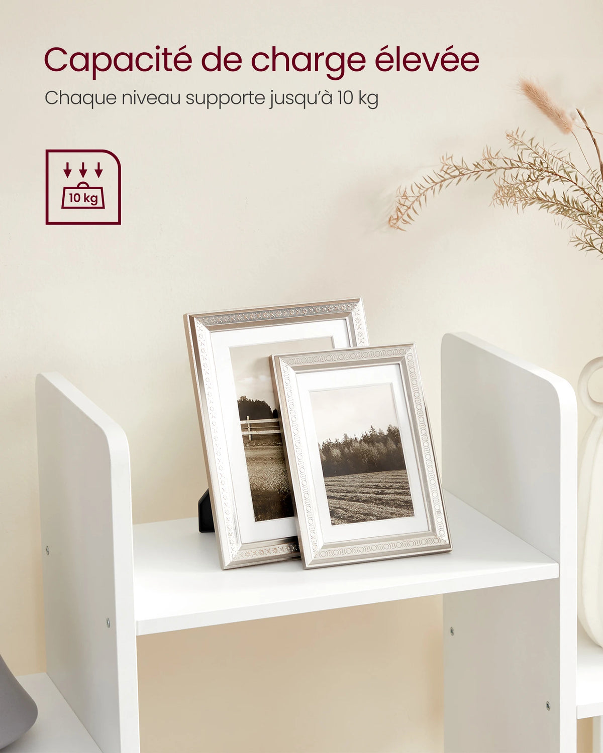 VASAGLE Bookshelf, Tree-Shaped Bookcase with 13 Storage Shelves, 86 x 25 x 140 cm, with Rounded Corners - vue 4 sur 7