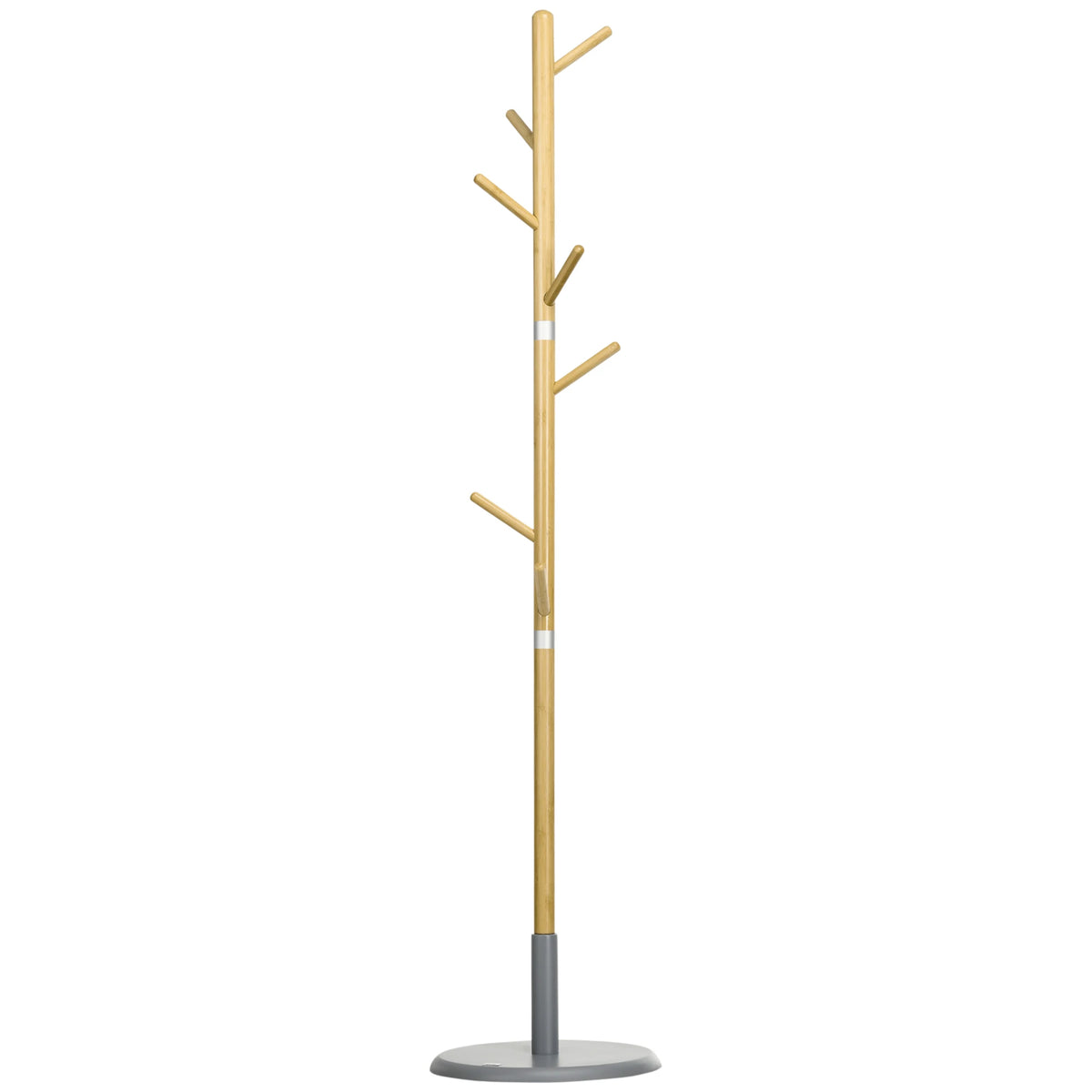 HOMCOM bamboo stand rack with 8 hooks Ø 37.8x175.6 cm Natural