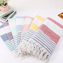 Turkish cotton beach towel with fringes, quick-dry woven
