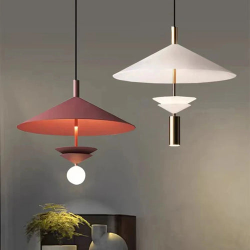 Modern indoor metal pendant light with soft illumination - vue 5 sur 14