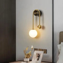 Modern glass wall light with decorative LED shade